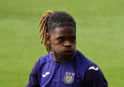 NEERPEDE, BELGIUM - AUGUST 04 : Enock Agyei during the photoshoot of Rsc  Anderlecht Futures on